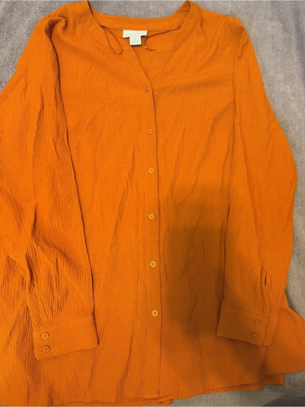 Liz Claiborne Rust-Orange Button Detail Top